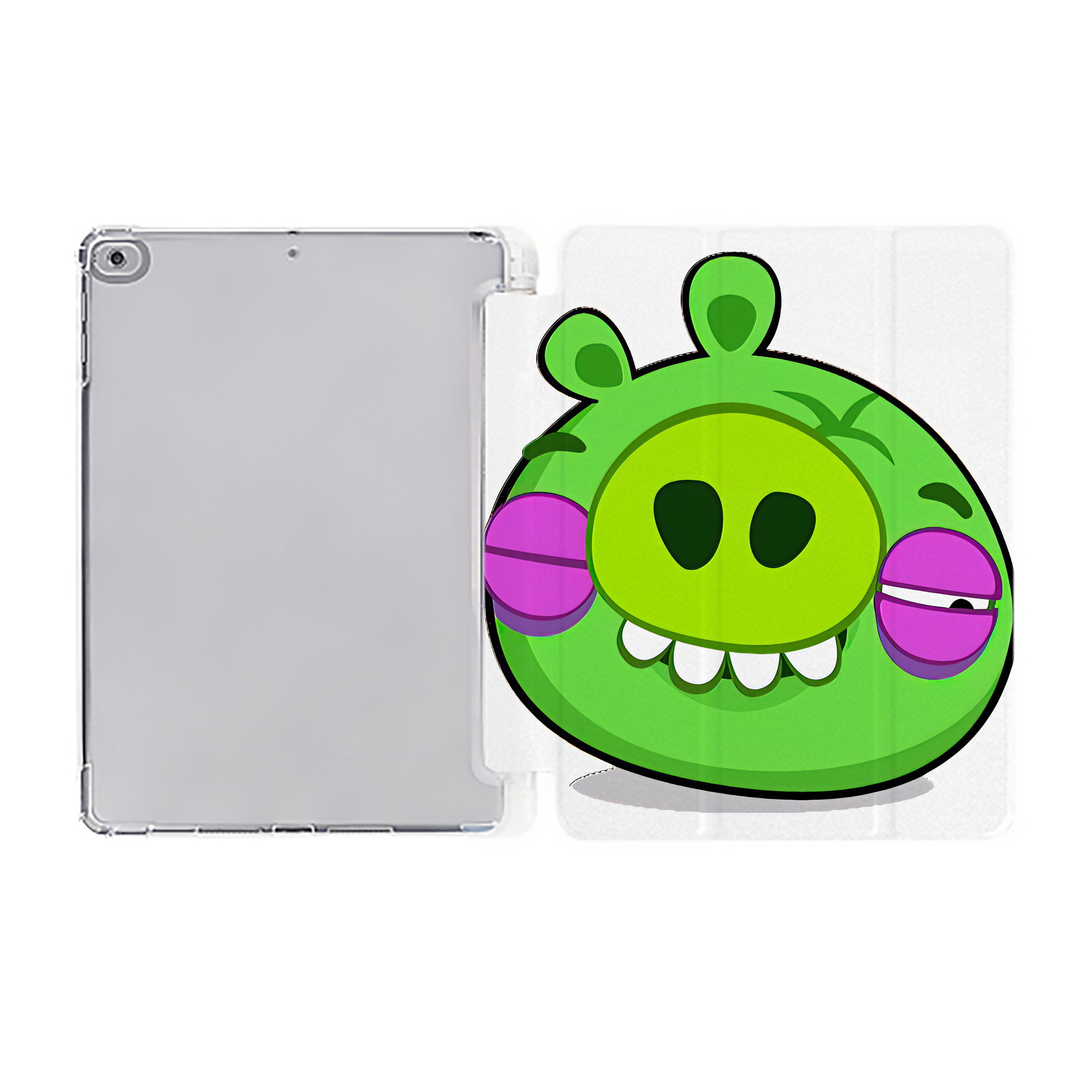 （画像用） Angry Birds アングリーバード IPad ケース ペン収納付き 三つ折りスタンド PUレザー×シリコン 対応機種9.5/10.5/10.9インチ